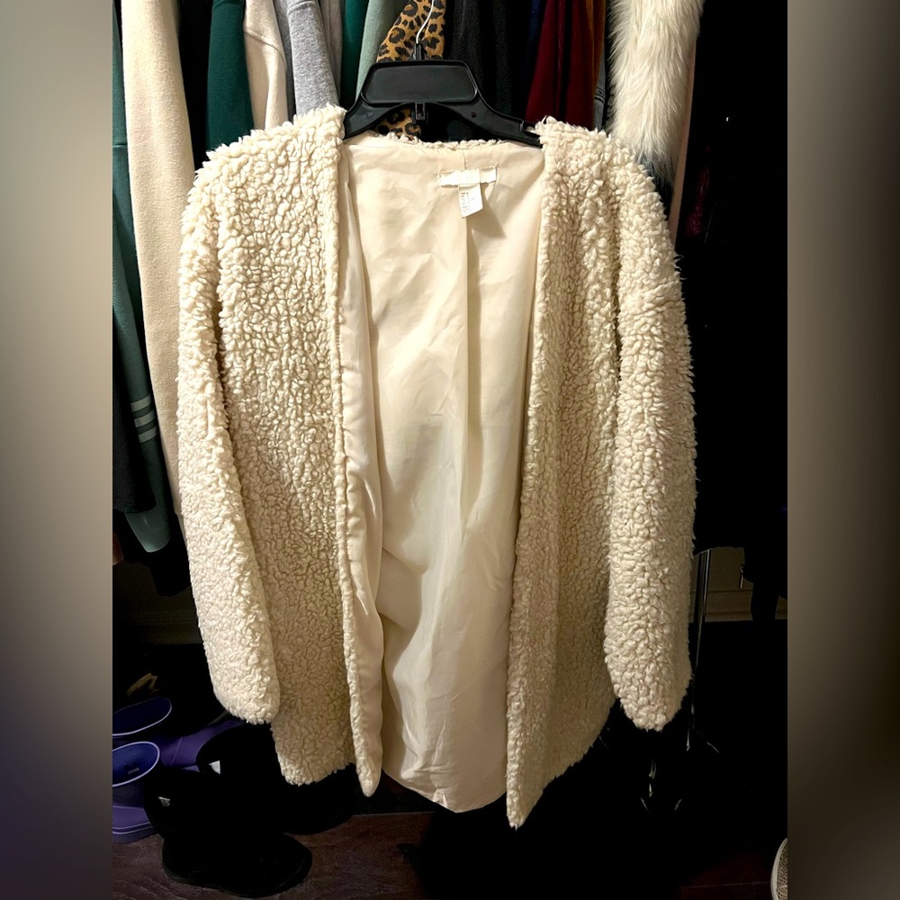 Women's Cream Sherpa Jacket